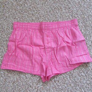 Victoria's Secret PINK Flannel Sleep Short Boxy - Color Pink Lurex, Size Small